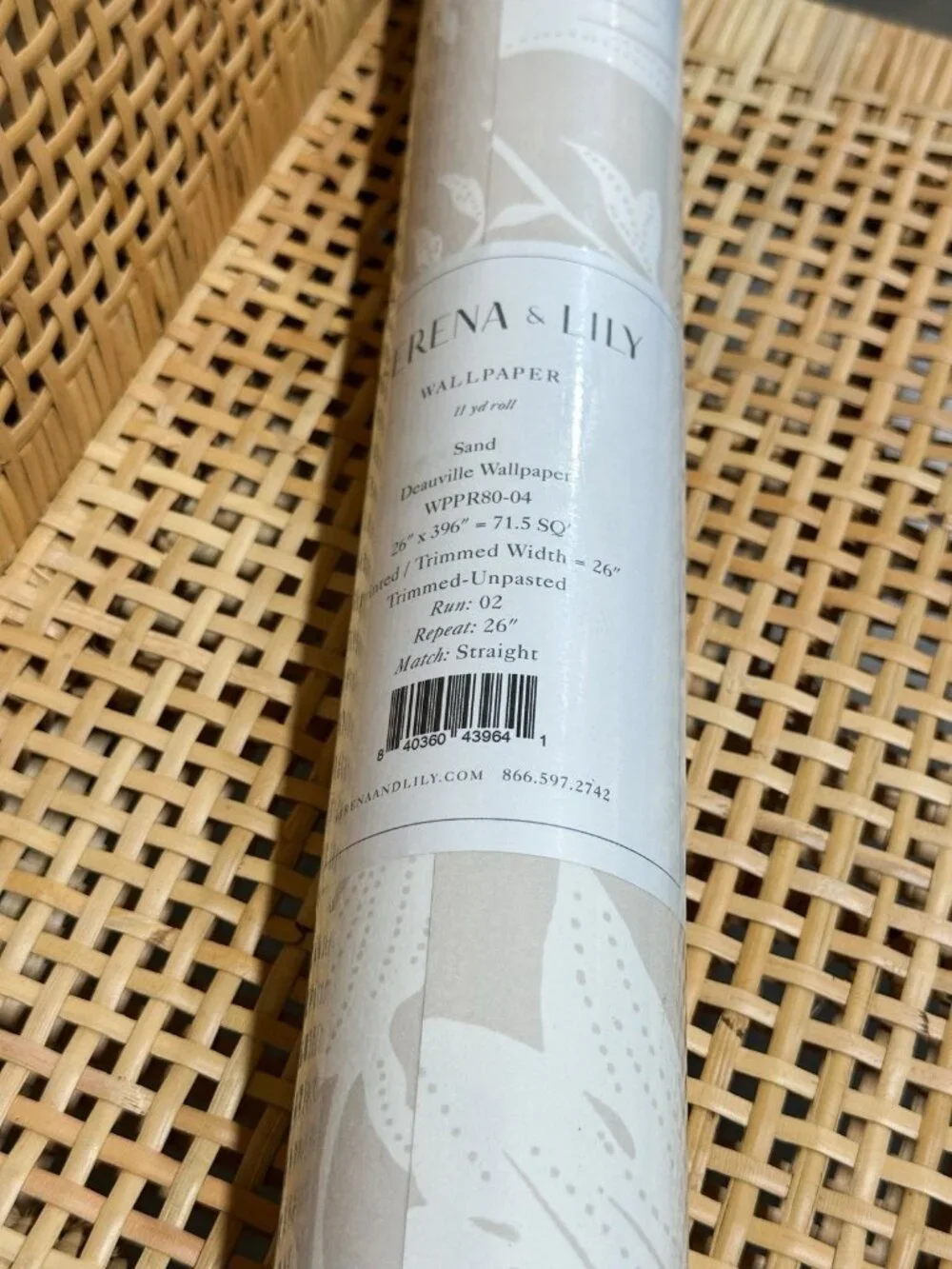 NEW Serena & Lily Deauville Wallpaper-Sand Beige